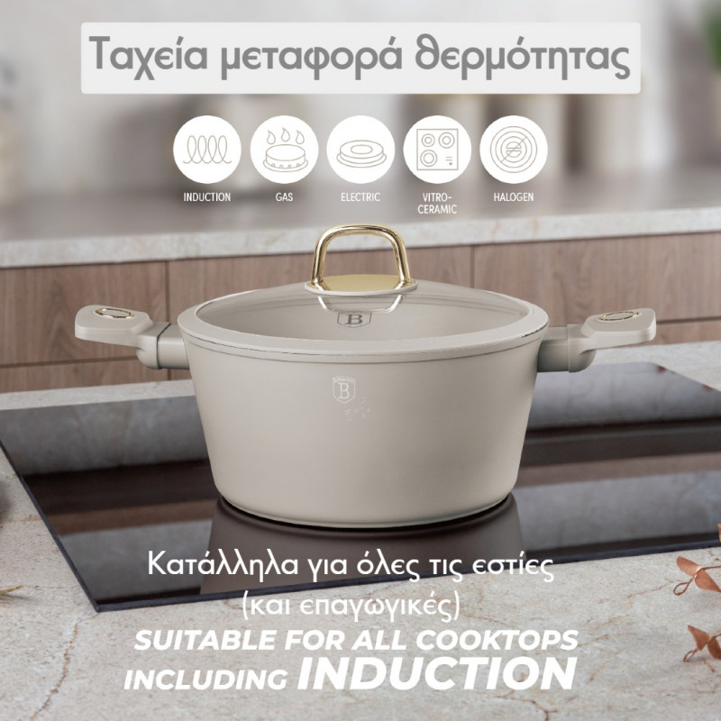 Berlinger Haus Σετ μαγειρικά σκεύη και εργαλεία κουζίνας 15 τμχ με τριπλή επίστρωση titan, Sahara Collection BH-8081N Berlinger Haus Σετ μαγειρικά σκεύη και εργαλεία κουζίνας 15 τμχ με τριπλή επίστρωση titan, Sahara Collection BH-8081N