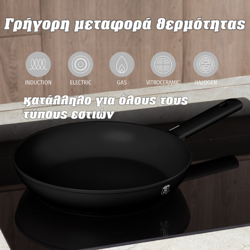 Τηγάνι με Τριπλή Αντικολλητική Επίστρωση Τιτανίου 28εκ. μαύρο Berlinger Haus BH-8171 Τηγάνι με Τριπλή Αντικολλητική Επίστρωση Τιτανίου 28εκ. μαύρο Berlinger Haus BH-8171