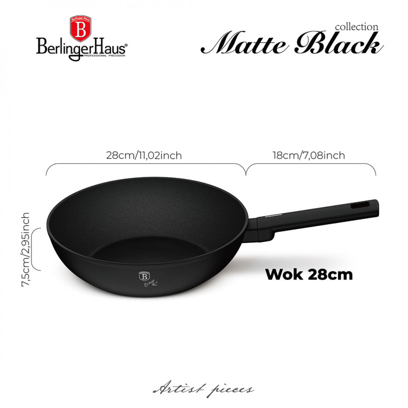 Wok Aντικολλητικό Tηγάνι 28cm με Επίστρωση Τιτανίου Berlinger Haus BH-8180 Wok Aντικολλητικό Tηγάνι 28cm με Επίστρωση Τιτανίου Berlinger Haus BH-8180