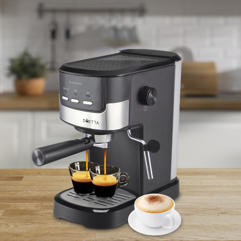 Καφετιέρα Espresso 2 σε 1 με Κάψουλες ESE Pod & Αλεσμένο Καφέ Beper P101CAF100 Καφετιέρα Espresso 2 σε 1 με Κάψουλες ESE Pod & Αλεσμένο Καφέ Beper P101CAF100