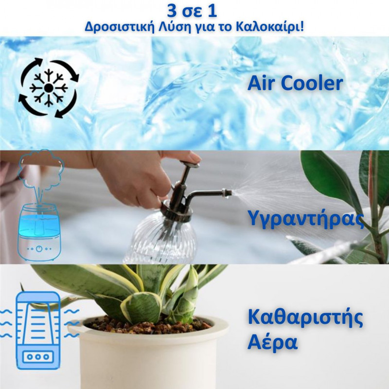 Air Cooler 3-σε-1 Ψύξη, Υγραντήρας & Καθαριστής Αέρα 4L 65W, ADM-545 Air Cooler 3-σε-1 Ψύξη, Υγραντήρας & Καθαριστής Αέρα 4L 65W, ADM-545