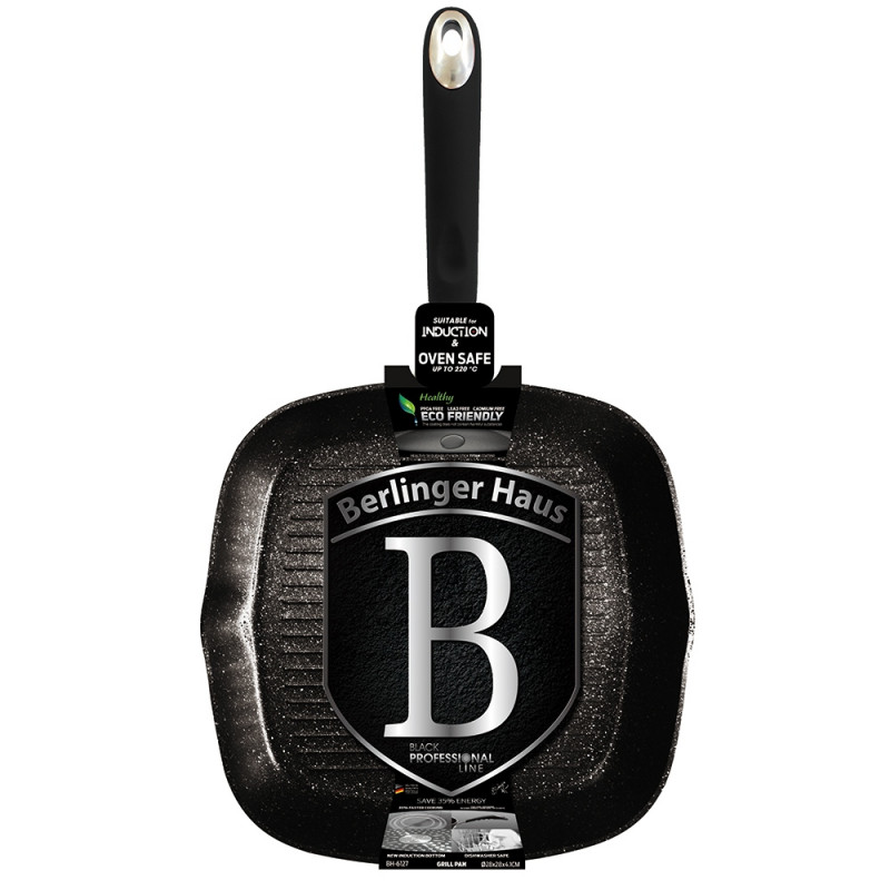 Berlinger Haus Αντικολλητική γκριλιέρα - σχαροτήγανο 28cm, Black Professional Line LP-KL-004 Berlinger Haus Αντικολλητική γκριλιέρα - σχαροτήγανο 28cm, Black Professional Line LP-KL-004