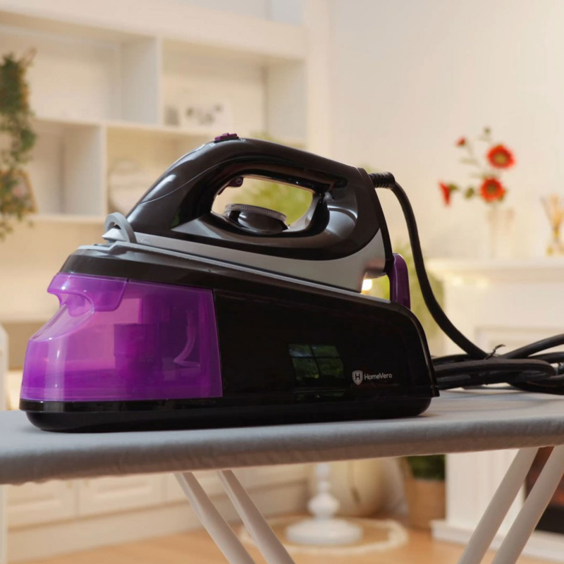 Homevero Σύστημα σιδερώματος ατμού 2400W σε μωβ χρώμα HV-21981P Homevero Σύστημα σιδερώματος ατμού 2400W σε μωβ χρώμα HV-21981P
