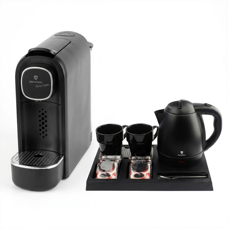 Smart Deal by HomeVero - Καφετιέρα Espresso Συμβατή με Κάψουλες Nespresso και Welcome Tray Set - Ολοκληρωμένο Σετ Δίσκου Καλωσορίσματος με Βραστήρα & Κούπες Smart Deal by HomeVero - Καφετιέρα Espresso Συμβατή με Κάψουλες Nespresso και Welcome Tray Set - Ολοκληρωμένο Σετ Δίσκου Καλωσορίσματος με Βραστήρα & Κούπες