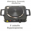 Ηλεκτρική Εστία Φορητή Μονή 1500W Swiss Haus SH-HPS23 Ηλεκτρική Εστία Φορητή Μονή 1500W Swiss Haus SH-HPS23