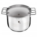 BH-1390 Κατσαρόλα Inox για Ζυμαρικά & Ρύζι 2σε1 22cm με Γυάλινο Καπάκι, Napoli Collection, Berlinger Haus