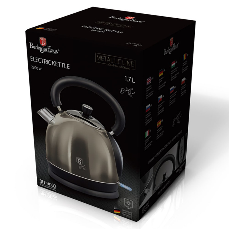 Berlinger Haus Ηλεκτρικός Βραστήρας Ρετρό 2200W Max 1.7lt Carbon BH-9052 Berlinger Haus Ηλεκτρικός Βραστήρας Ρετρό 2200W Max 1.7lt Carbon BH-9052