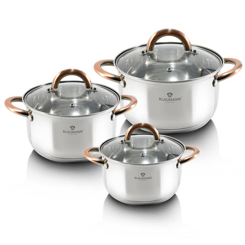 Blaumann Σετ 3 κατσαρόλες με γυάλινα καπάκια Gourmet Line BL-3247 Blaumann Σετ 3 κατσαρόλες με γυάλινα καπάκια Gourmet Line BL-3247