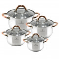Blaumann Σετ 4 κατσαρόλες με γυάλινα καπάκια Gourmet Line BL-3248