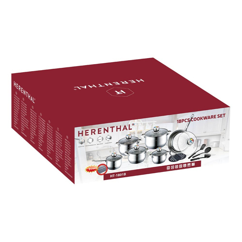 Herenthal Σετ μαγειρικά σκεύη 18 τεμαχίων HT-1801B Herenthal Σετ μαγειρικά σκεύη 18 τεμαχίων HT-1801B