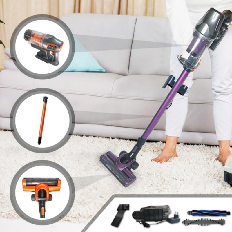 Herzberg HG-6015-PUR Ασύρματη Επαναφορτιζόμενη Ηλεκτρική Σκούπα με Μπαταρία Λιθίου 21.6V Μωβ Herzberg HG-6015-PUR Ασύρματη Επαναφορτιζόμενη Ηλεκτρική Σκούπα με Μπαταρία Λιθίου 21.6V Μωβ