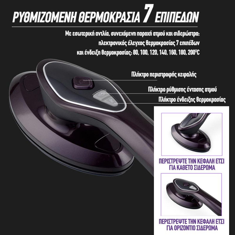Herzberg Ατμοσύστημα σιδερώματος 2 σε 1 με σιδερώστρα HG-8058 Herzberg Ατμοσύστημα σιδερώματος 2 σε 1 με σιδερώστρα HG-8058