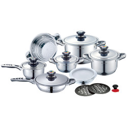 Royalty Line Σετ Μαγειρικά Σκεύη 16τμχ Inox RL-16B