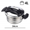 Χύτρα Ταχύτητας 4L Από Ανοξείδωτο Ατσάλι Royalty Line RL-24-PS4L Χύτρα Ταχύτητας 4L Από Ανοξείδωτο Ατσάλι Royalty Line RL-24-PS4L