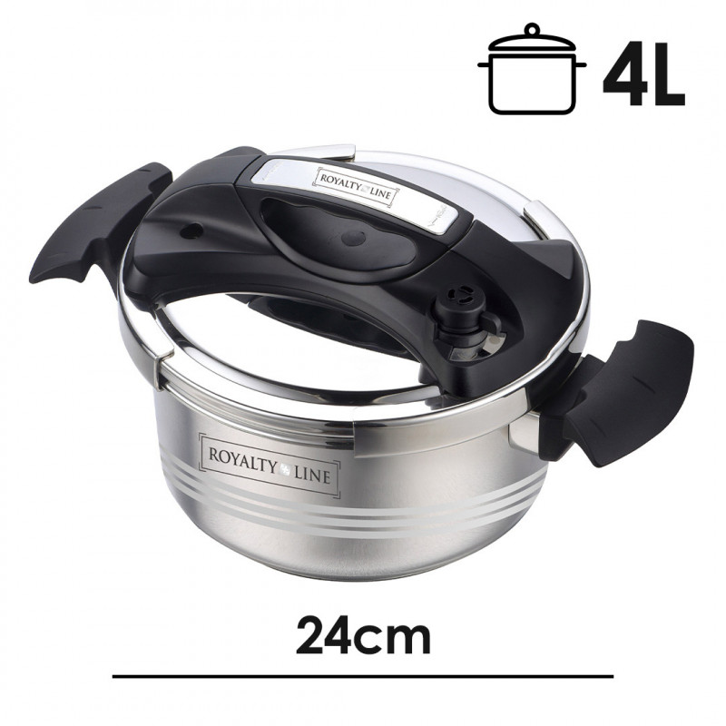 Χύτρα Ταχύτητας 4L Από Ανοξείδωτο Ατσάλι Royalty Line RL-24-PS4L Χύτρα Ταχύτητας 4L Από Ανοξείδωτο Ατσάλι Royalty Line RL-24-PS4L