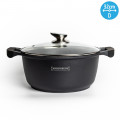 RL-BS32M Κατσαρόλα 32cm με Αντικολλητική Επίστρωση Μαρμάρου & Γυάλινο Καπάκι Royalty Line 
