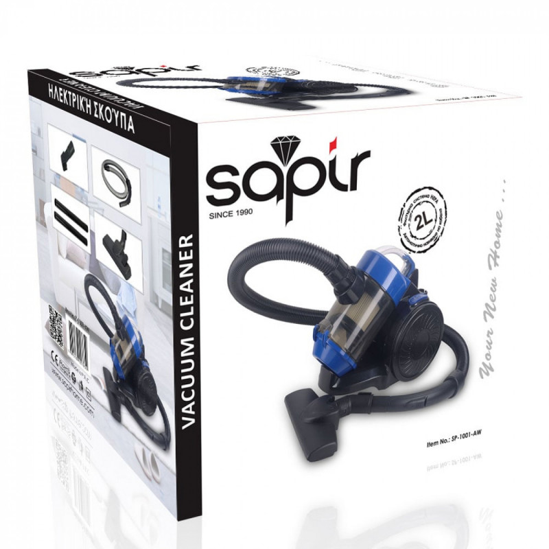 Sapir Home Ηλεκτρική σκούπα Cyclone 2L 800W SP-1001-AW Sapir Home Ηλεκτρική σκούπα Cyclone 2L 800W SP-1001-AW