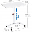 Tatkraft Τροχήλατο τραπεζάκι laptop 60 x 40 x 52/84 cm σε λευκό χρώμα T10345 Tatkraft Τροχήλατο τραπεζάκι laptop 60 x 40 x 52/84 cm σε λευκό χρώμα T10345