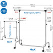 Tatkraft Κρεμάστρα δαπέδου 106/179 x 49,5 x 137,5/187,5cm T13339/1 Tatkraft Κρεμάστρα δαπέδου 106/179 x 49,5 x 137,5/187,5cm T13339/1