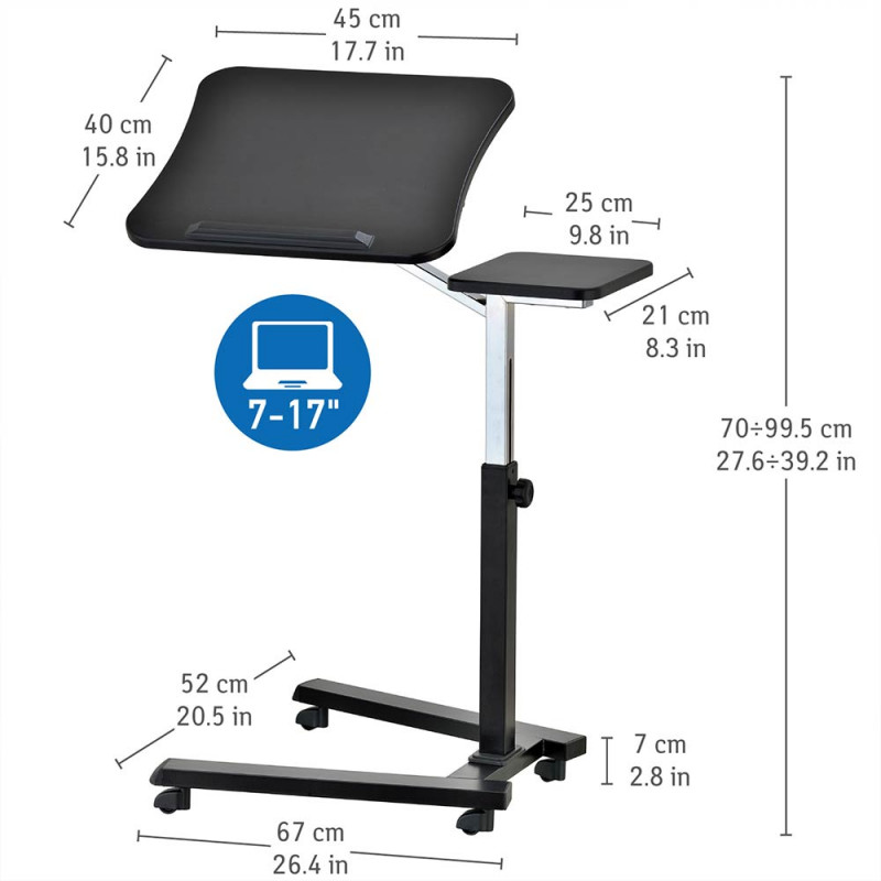 Tatkraft Τροχήλατο τραπεζάκι laptop 67 x 52 x 70/100cm T13407/1 Tatkraft Τροχήλατο τραπεζάκι laptop 67 x 52 x 70/100cm T13407/1