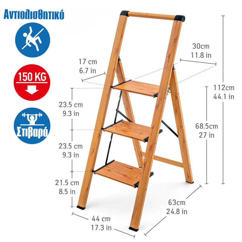 Tatkraft Σκάλα αλουμινίου 3 επιπέδων T15845 Tatkraft Σκάλα αλουμινίου 3 επιπέδων T15845