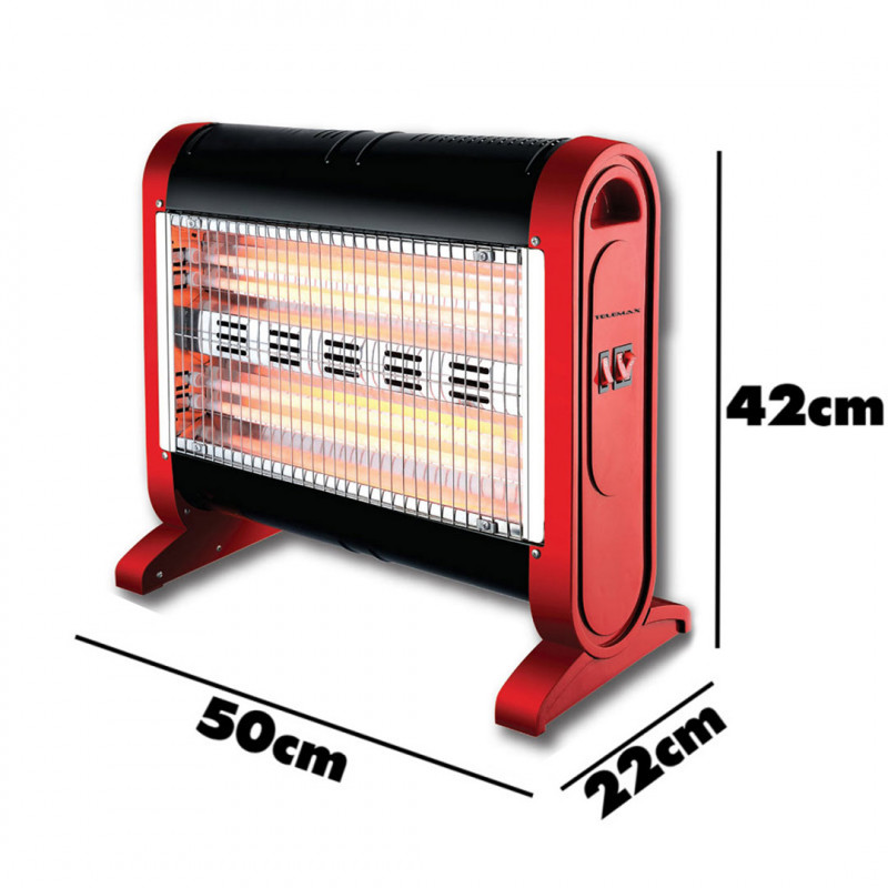 Telemax Ηλεκτρική Σόμπα Χαλαζία με Ανεμιστήρα 1600W Κόκκινη 30-1604 Telemax Ηλεκτρική Σόμπα Χαλαζία με Ανεμιστήρα 1600W Κόκκινη 30-1604