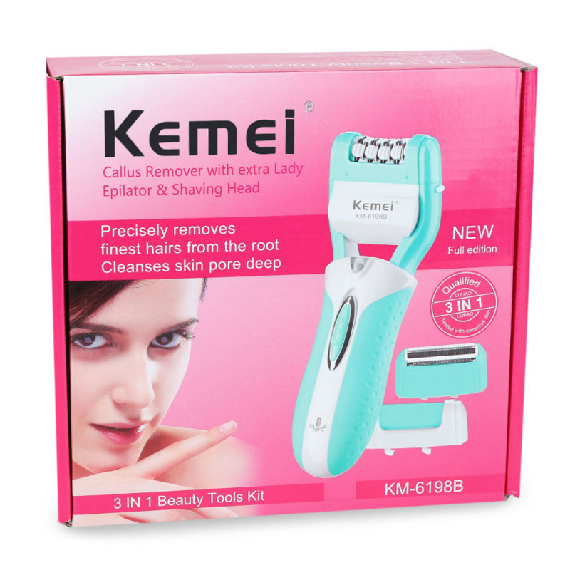 Kemei KM-6198B Συσκευή 3σε1 για Αποτρίχωση, Ξύρισμα, Αφαίρεση Κάλων Kemei KM-6198B Συσκευή 3σε1 για Αποτρίχωση, Ξύρισμα, Αφαίρεση Κάλων