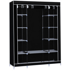 Φορητή υφασμάτινη ντουλάπα Herzberg HG-8009-BLK Μαύρη