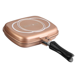 Royalty Line RL-DF28M-COPPER Διπλό Τηγάνι 28cm με Επίστρωση Μαρμάρου 