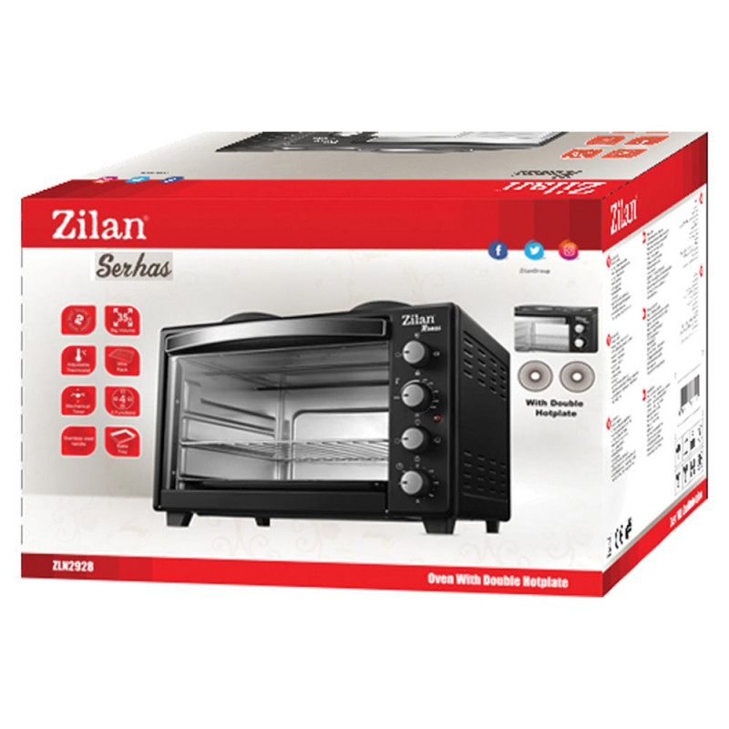 Zilan Ηλεκτρικό Φουρνάκι με 2 Εστίες 35 λίτρων ZLN2928 Zilan Ηλεκτρικό Φουρνάκι με 2 Εστίες 35 λίτρων ZLN2928